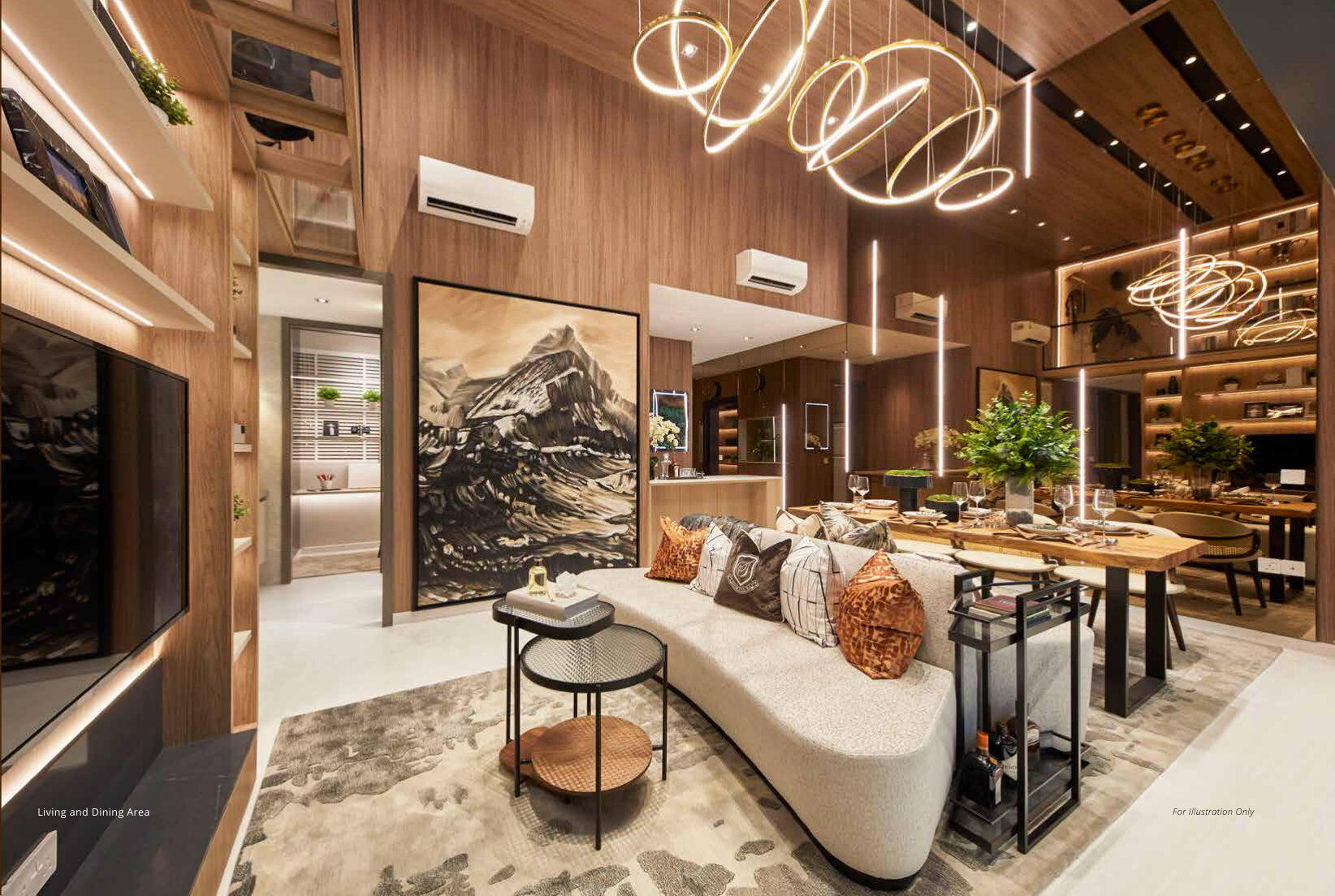 Show unit living and dining